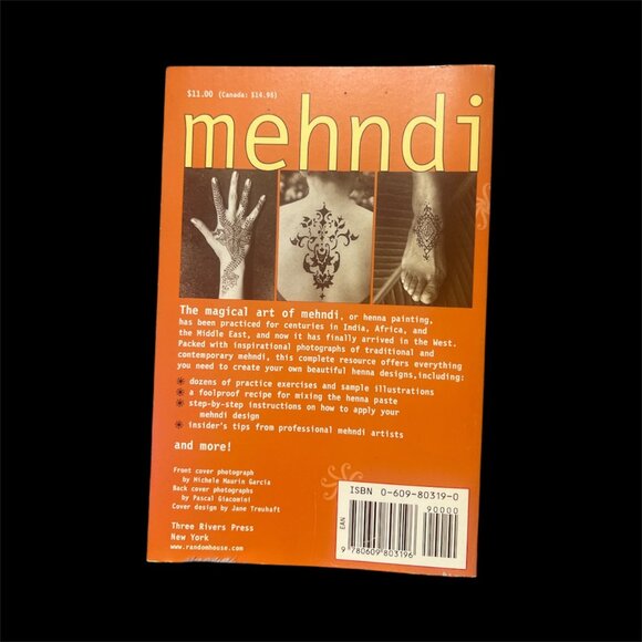 BOOK Mehndi The Art of Henna Body Painting Instructions 30 Designs Carine Fabius - Picture 3 of 7